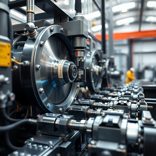 Photorealistic image:  Showcasing the advanced machinery and processes at Mount House.  Focus on detail and technological advancement