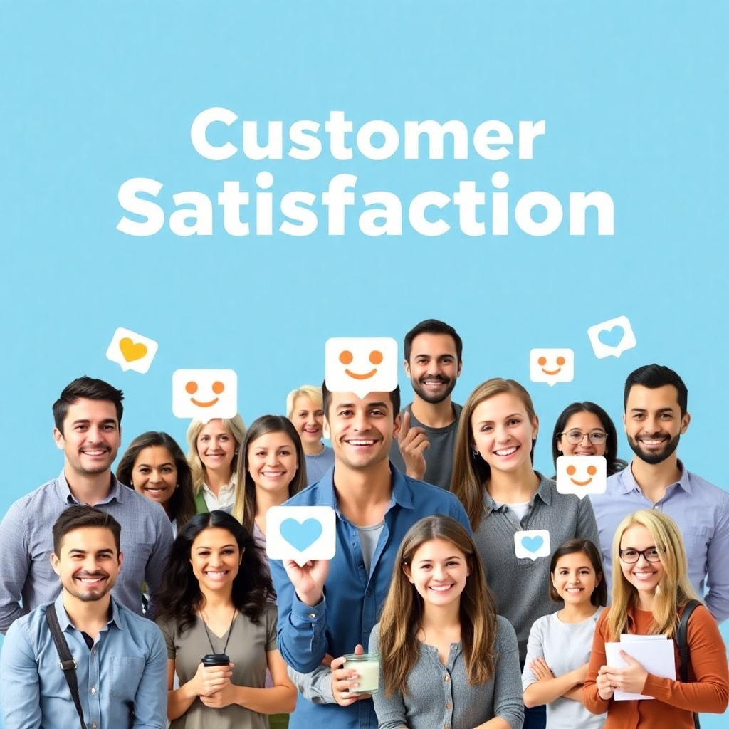 An image representing customer satisfaction—perhaps a montage of happy customers or positive customer feedback icons integrated with images of the products.